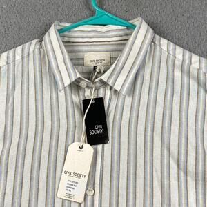 Civil Society Button Up Shirt Men's 2XL Fit (Large) Striped New Causal Preppy